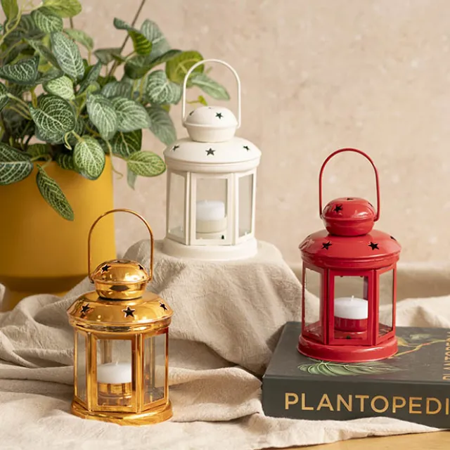 Twilight Metal Hanging Lantern Red (10x15cmH)