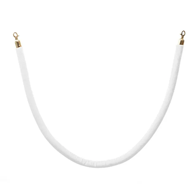 Bollard Post Rope Barrier White & Gold (3cmDx150cmL)