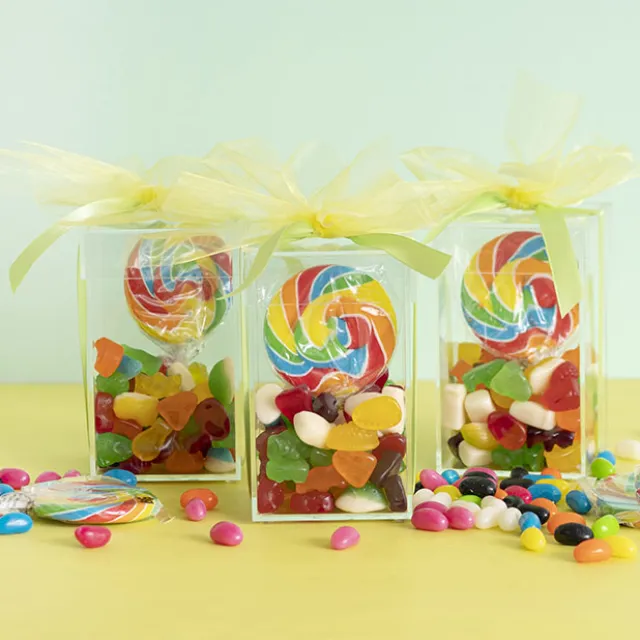 Acrylic Single Rose Head Display Box with Lid (9x9x15cmH)