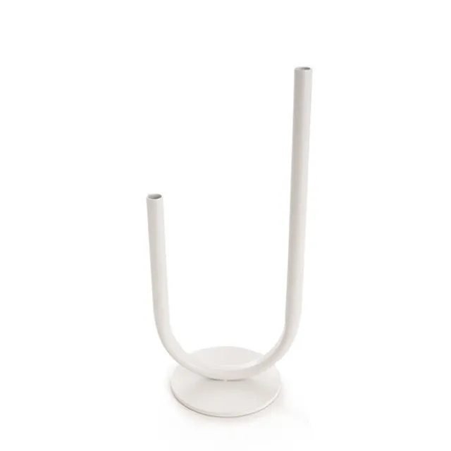U Shape Metal Tube Vase White (10cmDx28cmH)