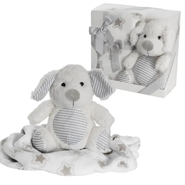 Cosmo Puppy & Blanket Gift Pack White (25x12x25cm)