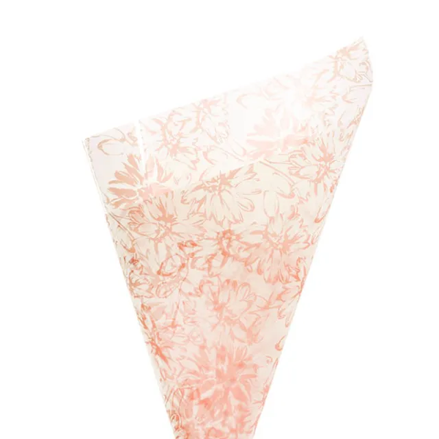 Cello Frosted 40mic Chrysanthemums Peach Pk100 (50x70cm)