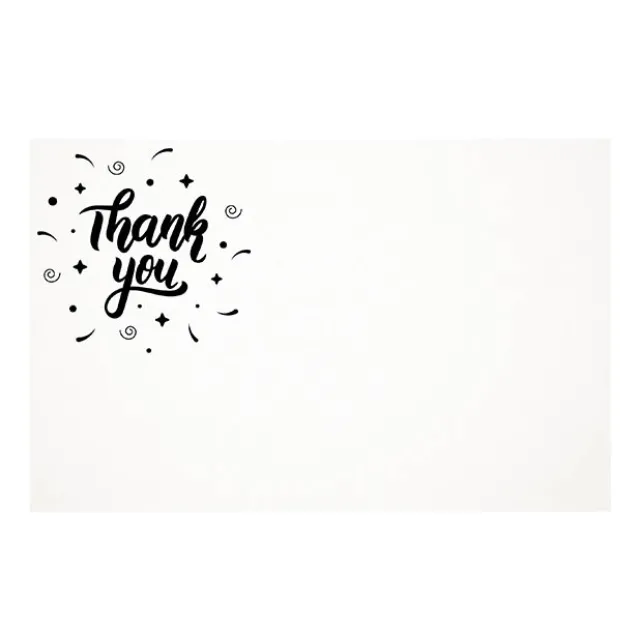 Cards White Thank You Black White (10x6.5cmH) Pack 50