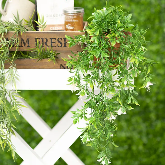 UV Treated Hanging Plant White Azalea Green (54cmH)