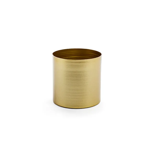 Metal Pot Round Brass Gold (10x10cmH)