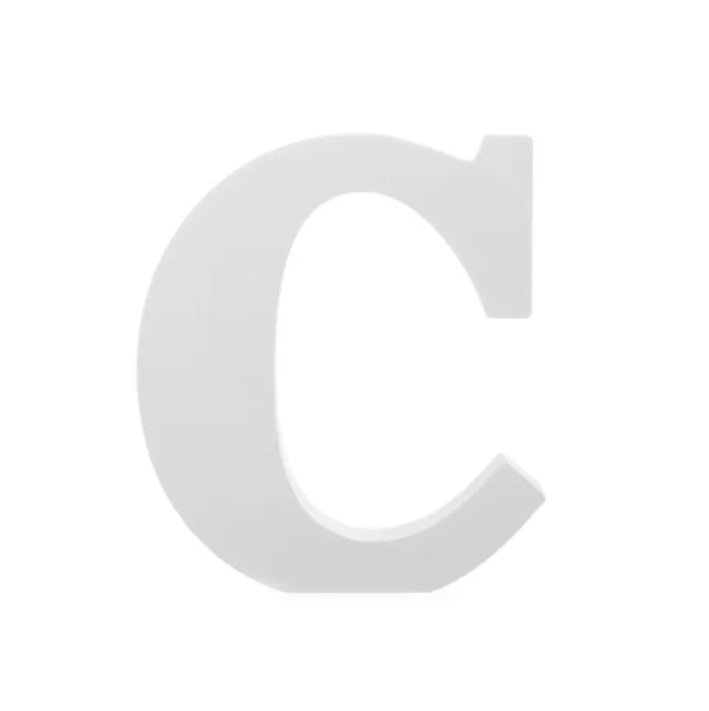 Single Wooden Letter "C" White (18cmH)