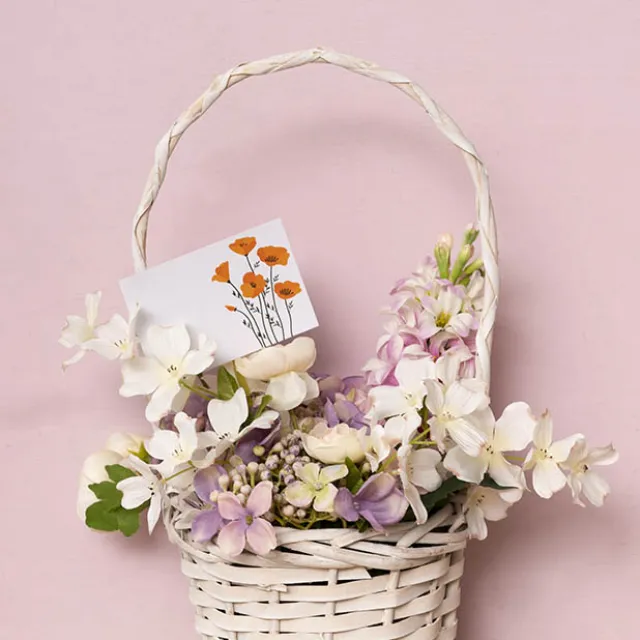 Cards White Tall Poppies Orange (10x6.5cmH) Pack 50