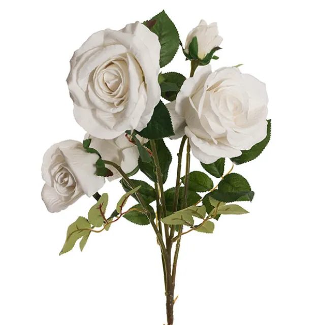 Velvet Rose x 5 Head Spray White (75cmH)