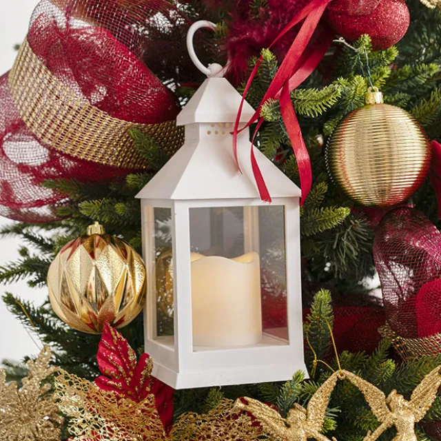 Vintage Lantern With LED Candle White (10.5Dx24cmH)