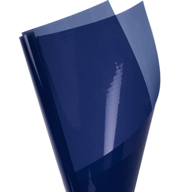 Coloured Cellophane 40 micron Navy Blue (50x70cm) Pack 150