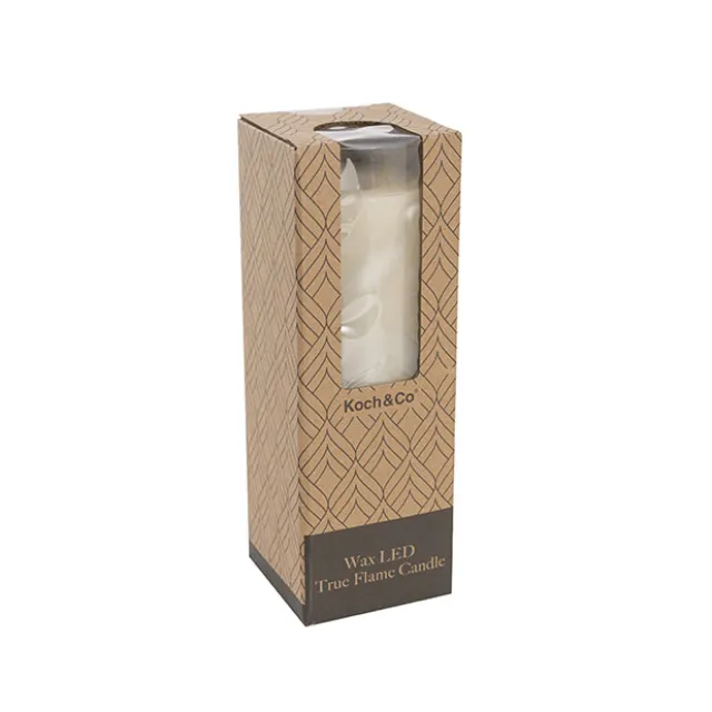 Wax LED Swing Flickering Pillar Candle Ivory (7.5Dx20cmH)