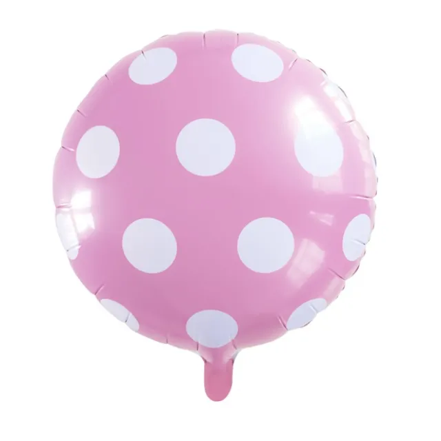 Foil Balloon 18" (45cmD) Round Large Dot Baby Pink