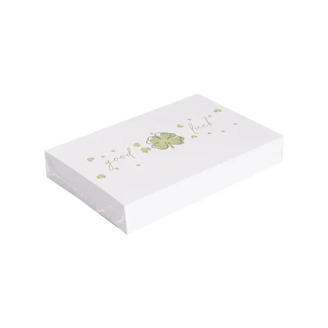 Cards White Good Luck Clover (10x6.5cmH) Pk 50