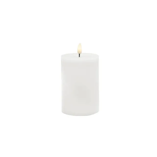Wax LED Trueflame Event Pillar Candle White (7.5x12.5cmH)