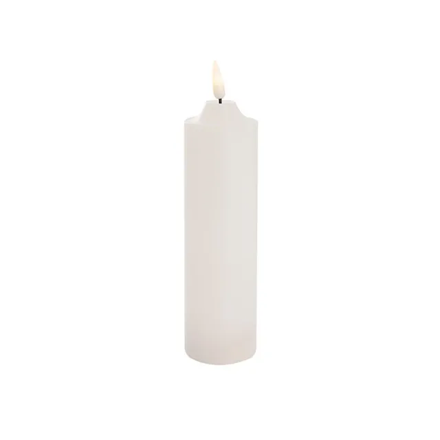 Wax LED Trueflame Flickering Pillar Candle White (5DX18cmH)