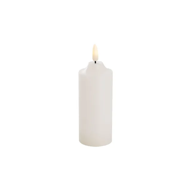 Wax LED Trueflame Flickering Pillar Candle White (5DX12cmH)