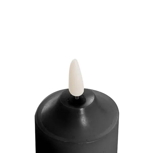 Wax LED Trueflame Flickering Pillar Candle Black (5DX23cmH)