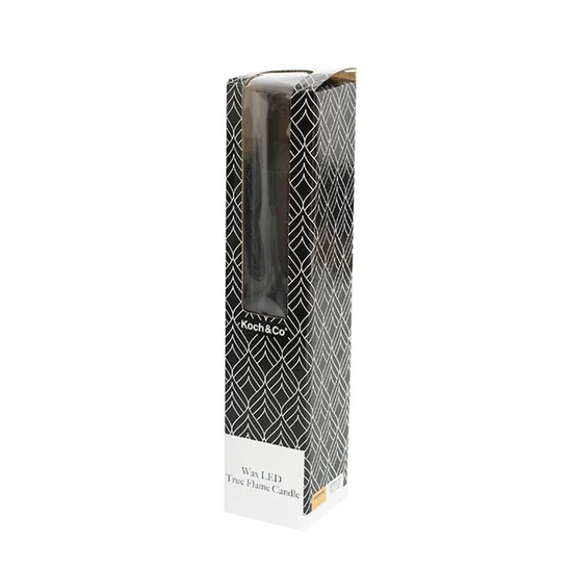 Wax LED Trueflame Flickering Pillar Candle Black (5DX23cmH)