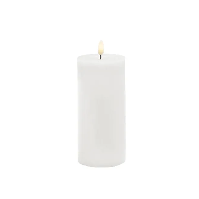 Wax LED Trueflame Event Pillar Candle White (7.5x17.5cmH)