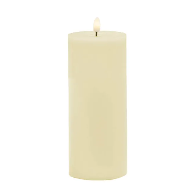 Wax LED Trueflame Event Pillar Candle Ivory (10x25cmH)