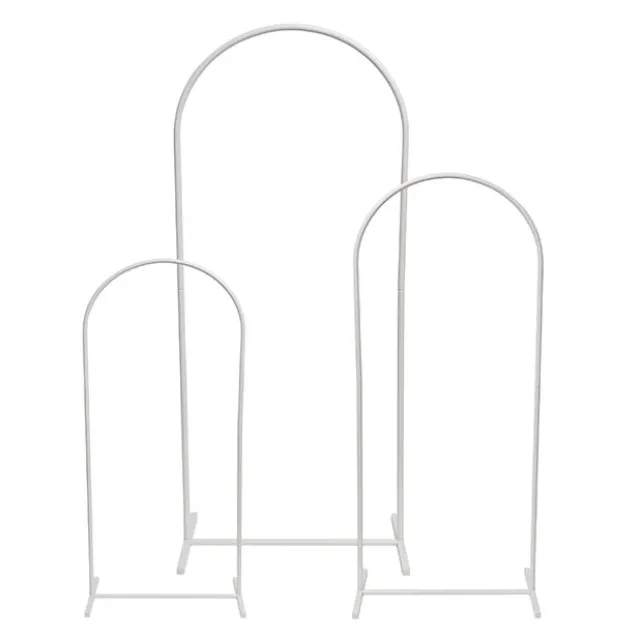 Wedding Metal Arch Backdrop Frame Set 3 White (182cmH)