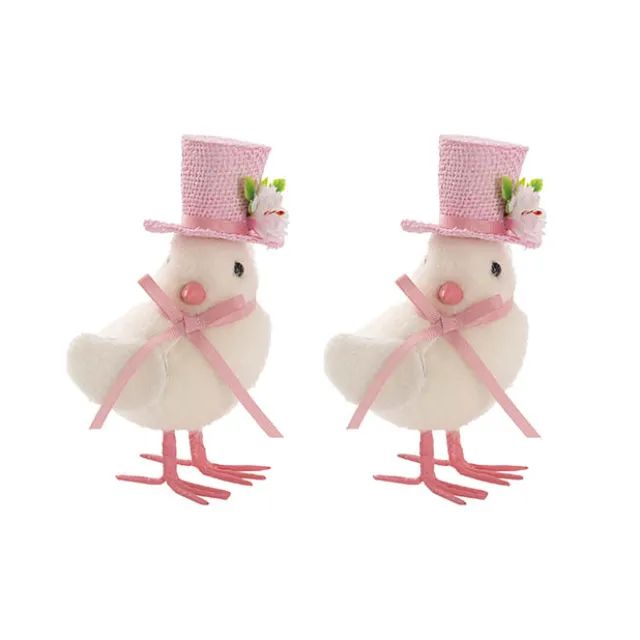 White Chicks w Hat Pack 2 Pink (25x10x20cm)