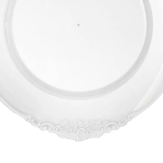 White Edge Vintage Charger Plate Pack 4 Clear (35.5cmD)