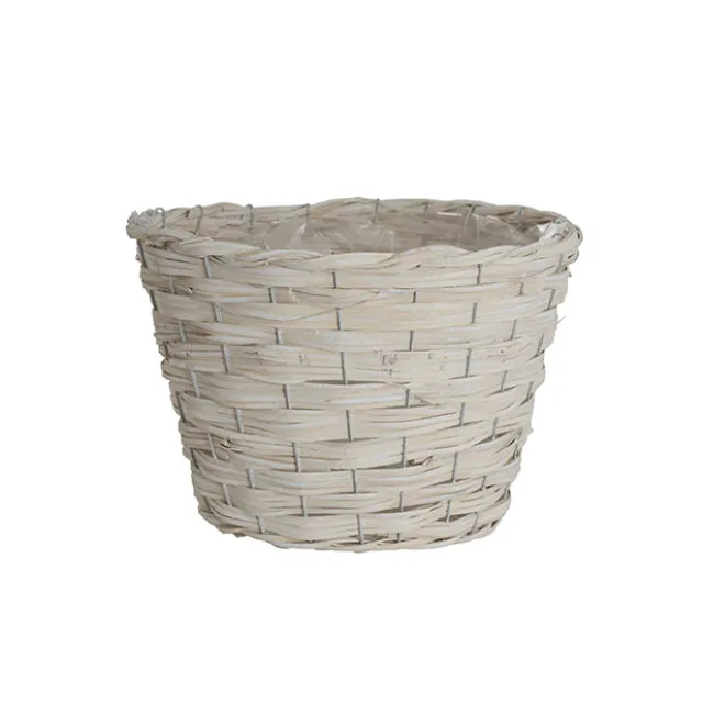 Wicker Planter Eco Forest Round White XLarge (29Dx20cmH)