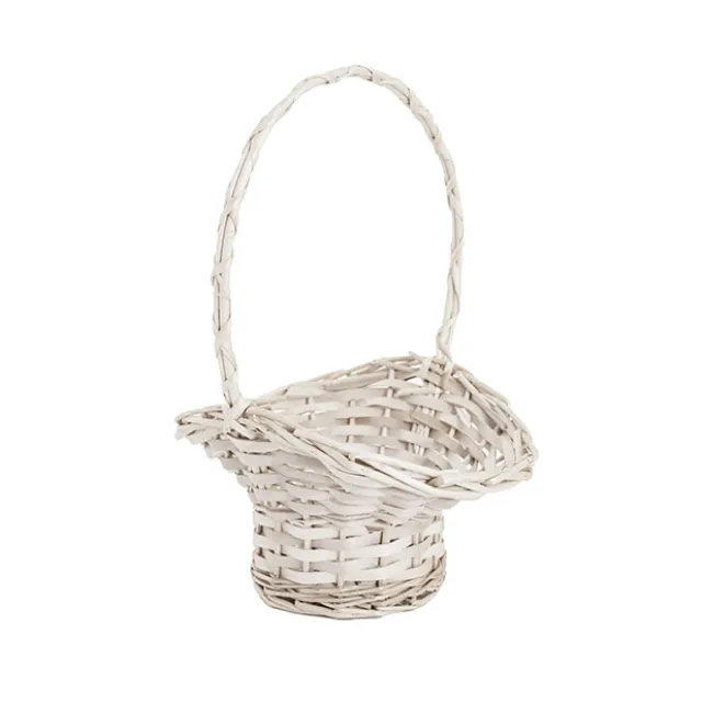 Willow Flower Girl Basket White (25x20x35cmH)