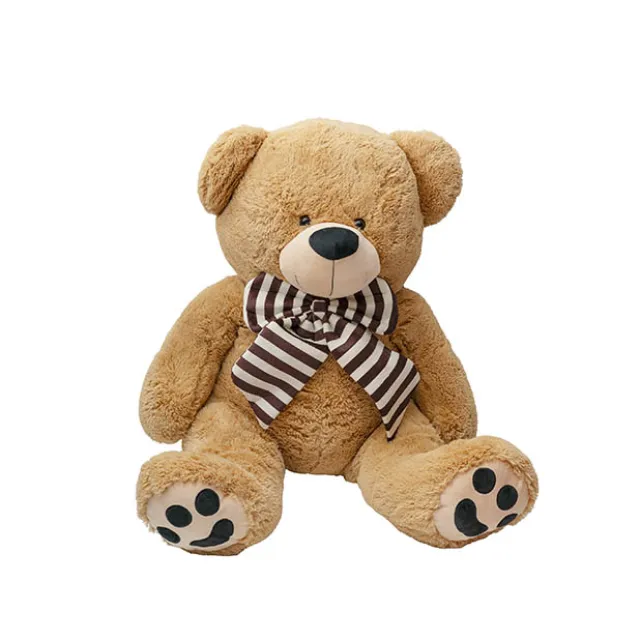 Wilson Giant Teddy Bear w Striped Bow Brown (90cmHT/60cmST)