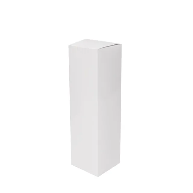 Wine Box Flat Pack Gloss Paper White (9x9x32.5cmH)