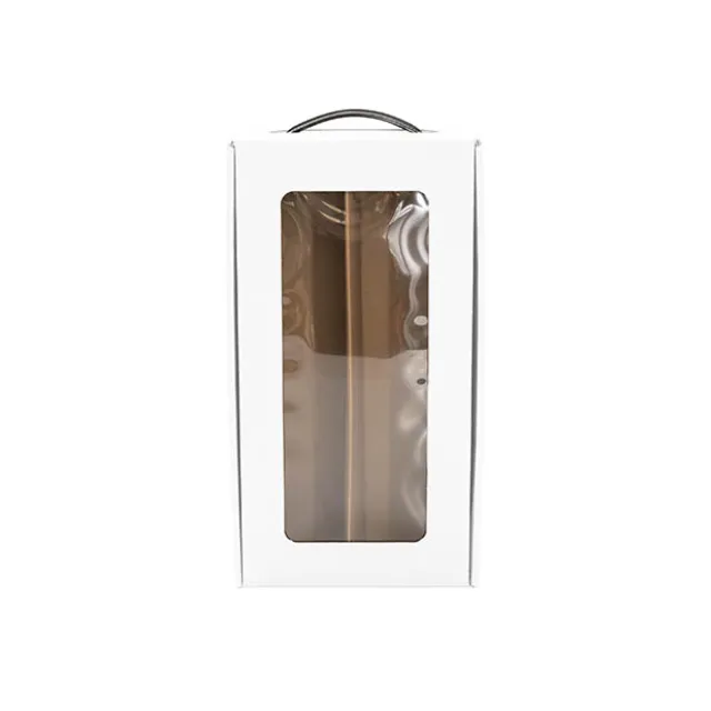 Wine Window Carry Box 2 Bottles White Pack 2 (17x9x34cmH)