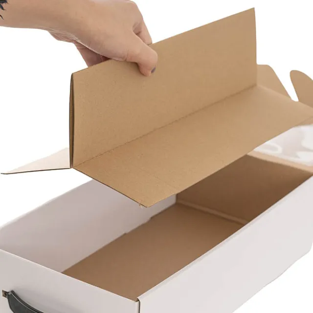 Wine Window Carry Box 2 Bottles White Pack 2 (17x9x34cmH)