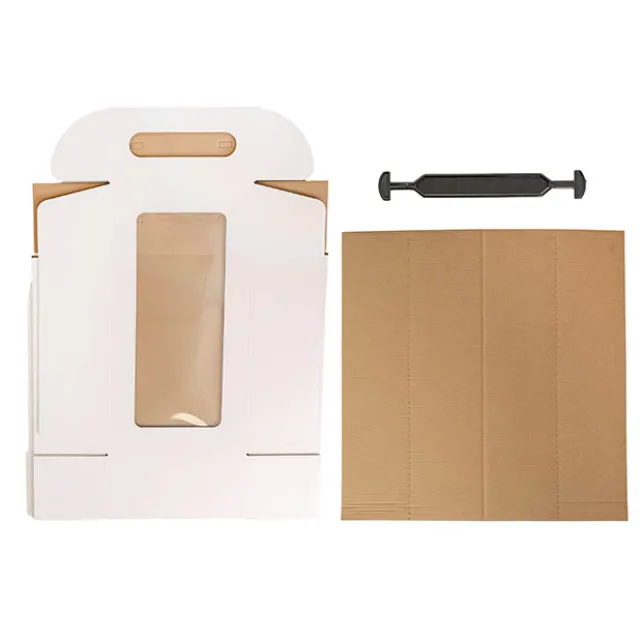 Wine Window Carry Box 2 Bottles White Pack 2 (17x9x34cmH)