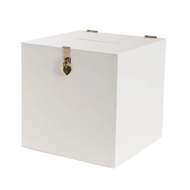 Wishing Well Acrylic Box with Heart Lock White (30x30x30cmH)