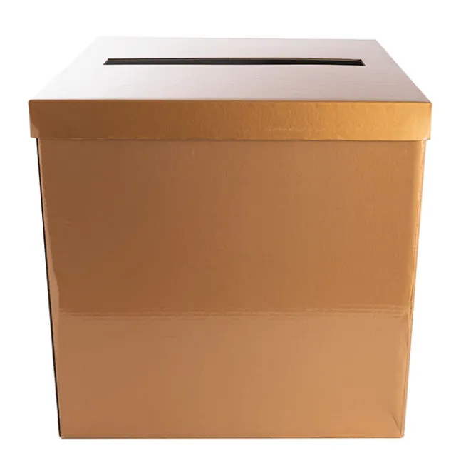 Wishing Well Card Box Flat Pack Gold (305x305x300mmH)