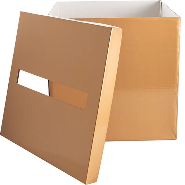 Wishing Well Card Box Flat Pack Gold (305x305x300mmH)