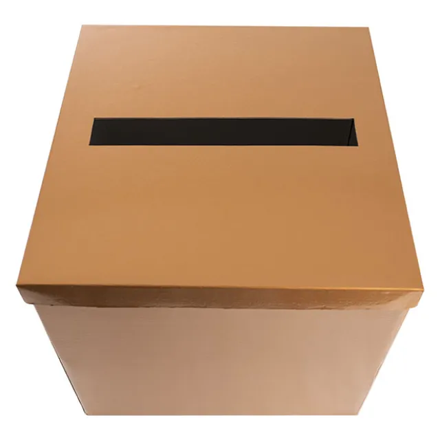 Wishing Well Card Box Flat Pack Gold (305x305x300mmH)