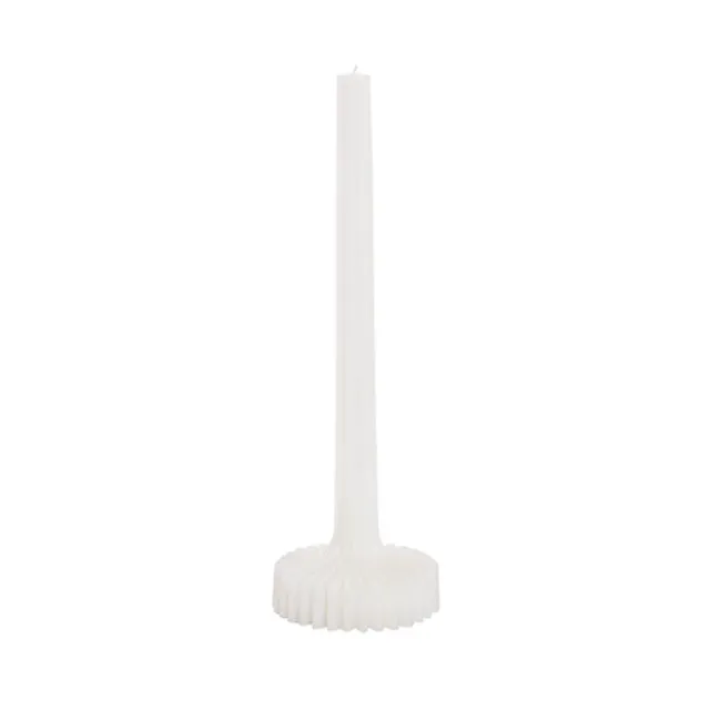 Contemporary Fluted Taper Dinner Candle (10Dx30cmH) White