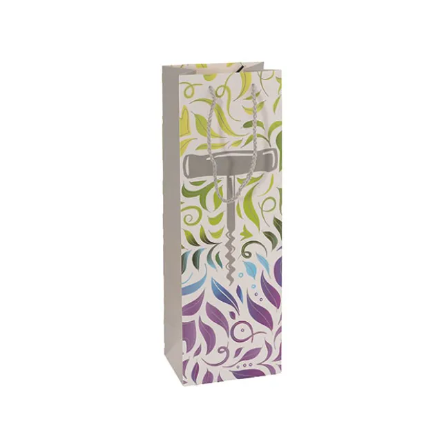 Wine Bag Single Bottle Pack 5 Corkscrew Silver (12x9x35cmH)