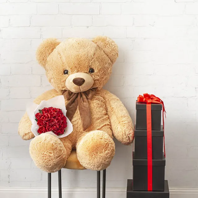 Liam Giant Teddy Bear Brown (105cmHT)