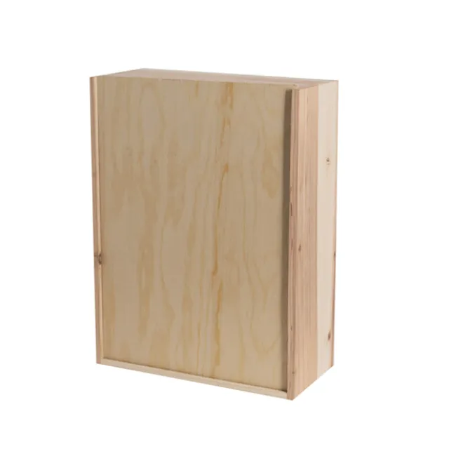 Wooden Box with Wooden Sliding Lid (40x30x15cmH)
