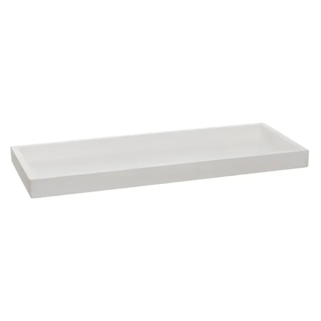 Wooden Tray Low Edge Rectangle White Wash (41x15x2.6cmH)