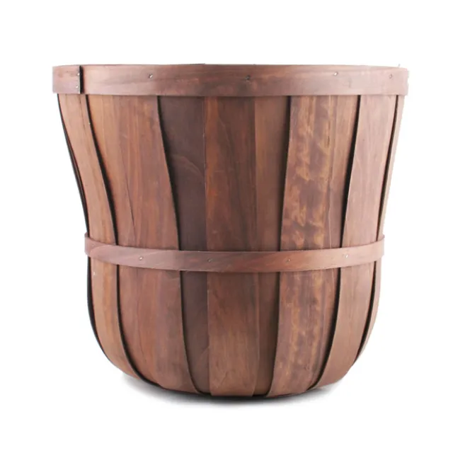 Woven Barrel Hamper Dark Brown (40x35cmH)