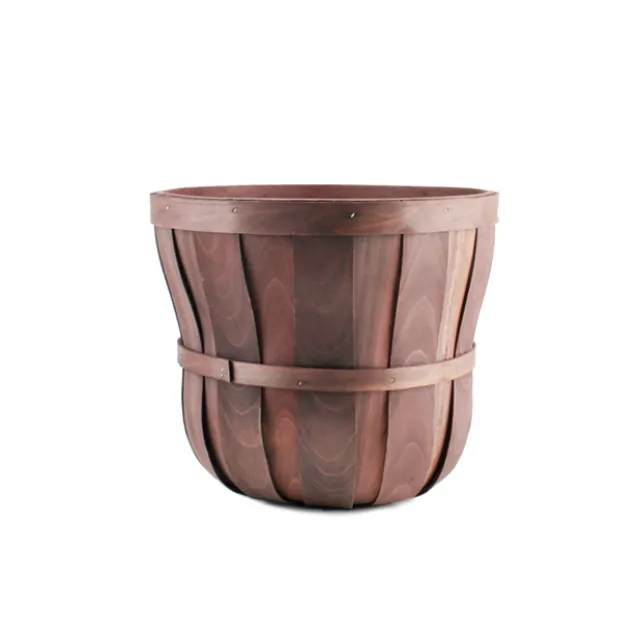 Woven Barrel Planter Dark Brown (30x25cmH)