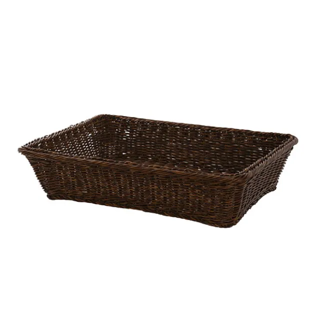 Woven Basket Rectangle Large Dark Brown (44.5x33x10cmH)