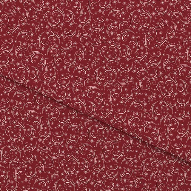 Wrapping Paper Roll Snow Flurries Gloss Red (70cmx25m)