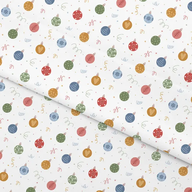 Wrapping Paper Roll Pastel Baubles Gloss White (50cmx50m)