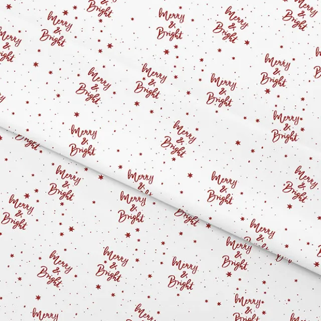 Wrapping Paper Roll Merry & Bright Gloss White (70cmx25m)