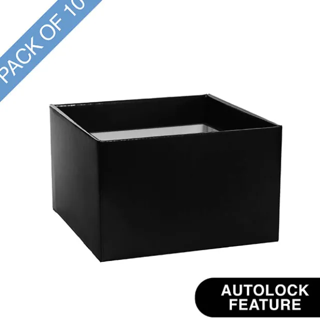 Medium No.6 Posy Box Autolock Base Pk10 Black (16x12cmH)